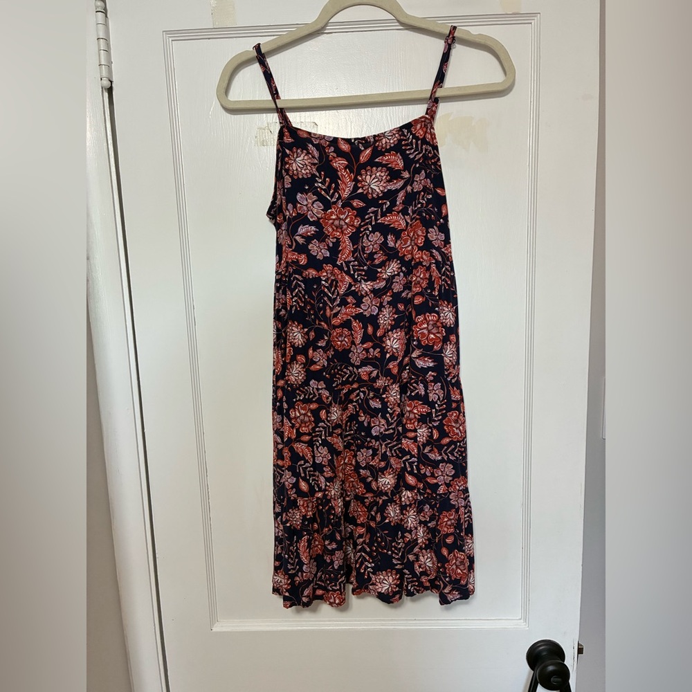 Old Navy Navy and Coral Floral Dress
